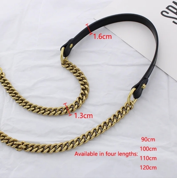 Luxury Designer Chain Leather Bag Strap - Picture 2 of 5